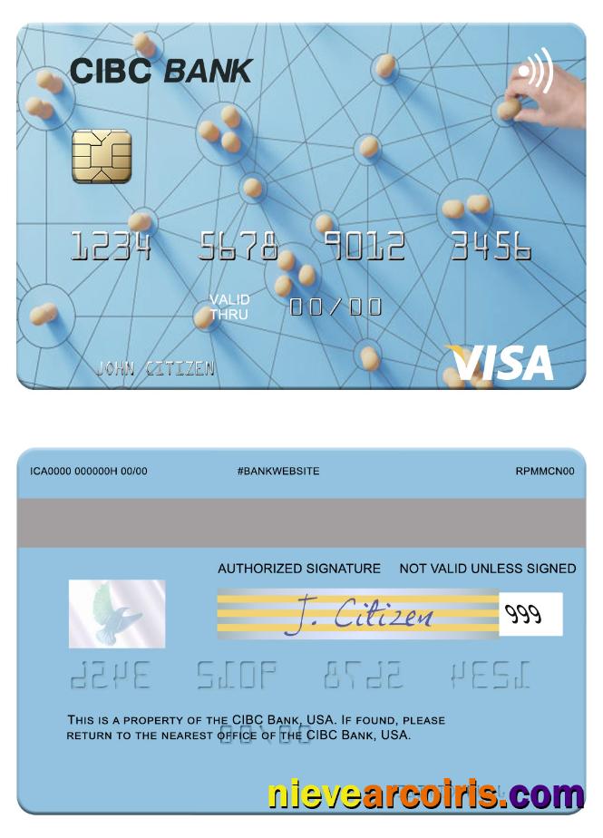 USA CIBC Bank visa card